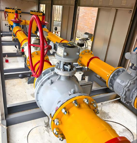 Табиғи газ шығынын өлшегіш (8 дюйм) және LPG/SNG (8 дюйм) пеш газ бөлмесіне Natural gas flow meter (8″) & LPG/SNG (8″) to furnace gas room