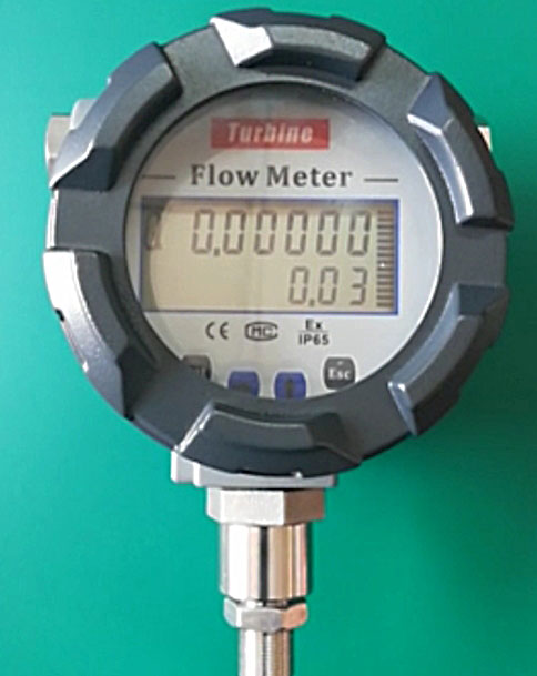 Digital turbine flow meter with digital display